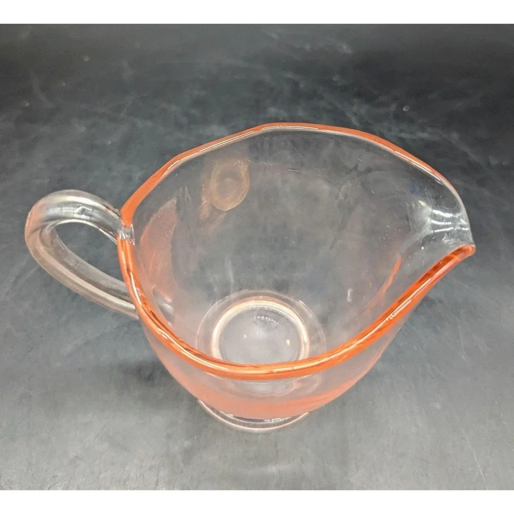 Vintage Fostoria Glass Pink Rose Line 2375 Fairfax Footed Creamer 3 .75
